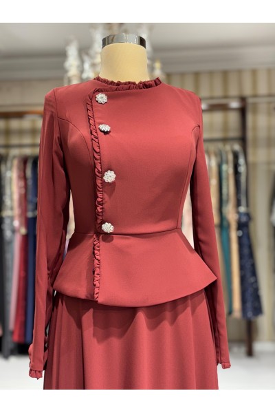 Zuhal Sagsöz Şifon Ceket Elbise