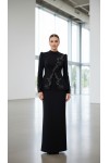 Zuhal Sagsöz Çapraz Taş Elbise Siyah