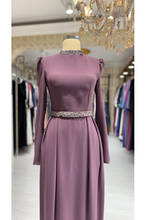 Zuhal Sagsöz Krep Kalem Elbise Gül Kurusu