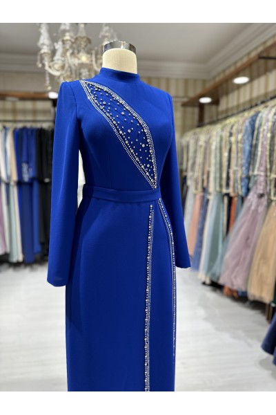 Zuhal Sagsöz Kuş Gözü Elbise Saks