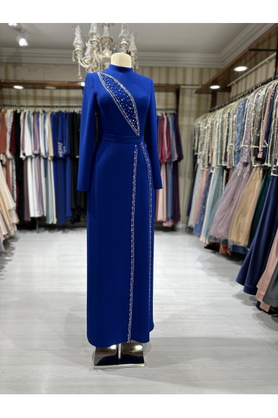 Zuhal Sagsöz Kuş Gözü Elbise Saks