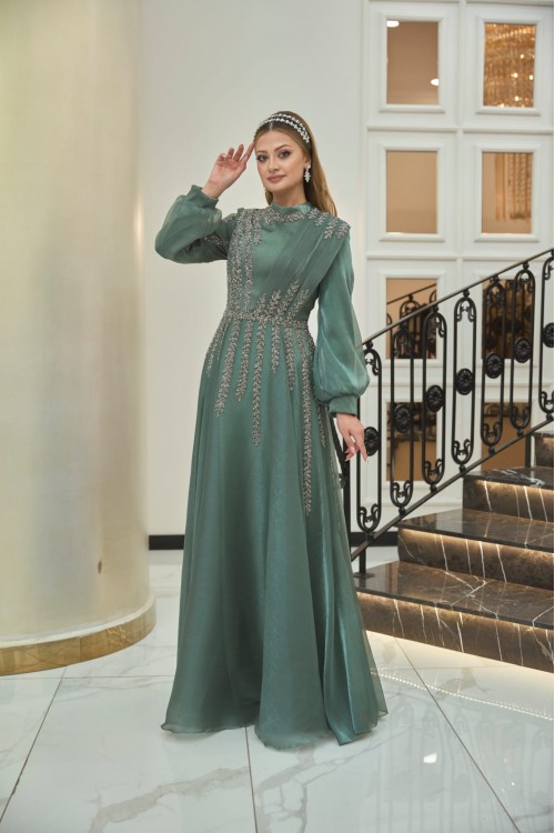 Al Marah Organze Abiye Yeşil