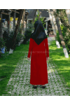 Rabia Şamlı Ponpon Triko Elbise Kırmızı