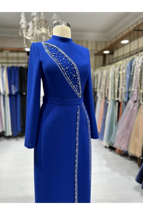 Zuhal Sagsöz Kuş Gözü Elbise Saks