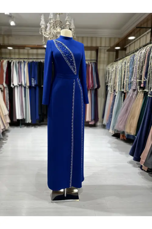 Zuhal Sagsöz Kuş Gözü Elbise Saks