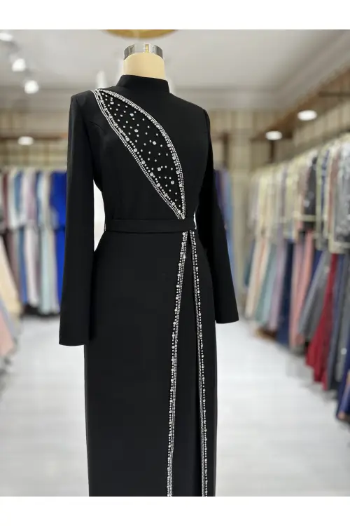 Zuhal Sagsöz Kuş Gözü Elbise Siyah