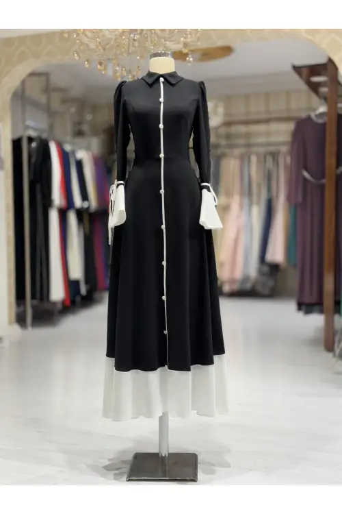 Zuhal Sagsöz Etek Ucu Beyaz Elbise